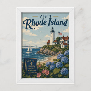 Carte Postale Visitez Rhode Island Voyage Vintage