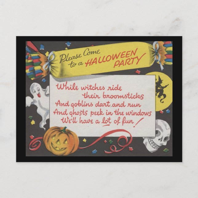 Carte Postale Vitage Éffrayant Halloween 4 (Devant)
