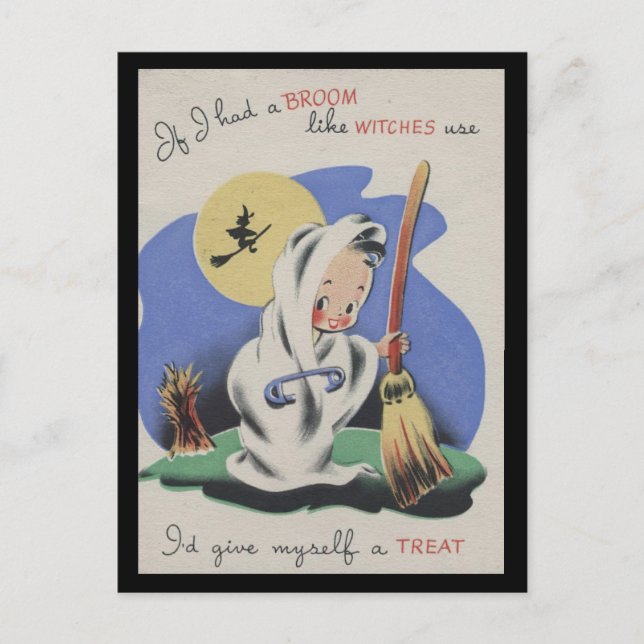 Carte Postale Vitage Éffrayant Halloween 5 (Devant)