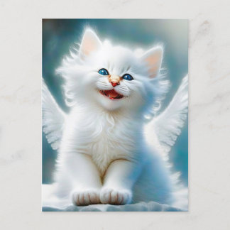 Carte Postale Vitage Kitten Angel