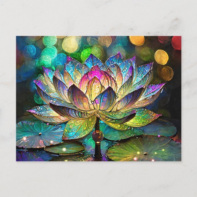 Carte Postale Vitre Fleur de Lotus Vibrante (Devant)