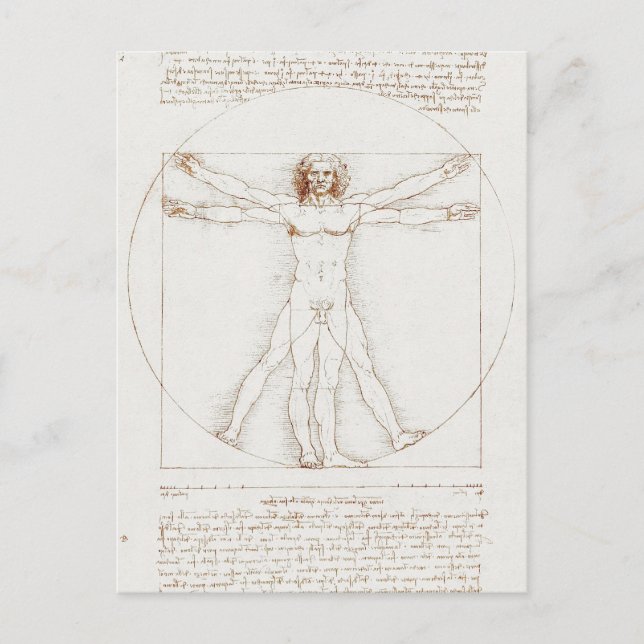 Carte Postale Vitruve Homme Da Vinci (Devant)