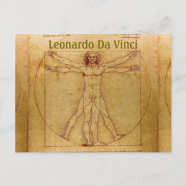 Carte Postale Vitruvian Man-Leonardo Da Vinci (Devant)