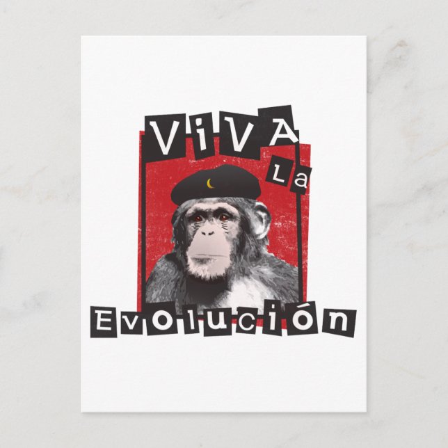 Carte Postale Viva la Evolucion Ape (Devant)