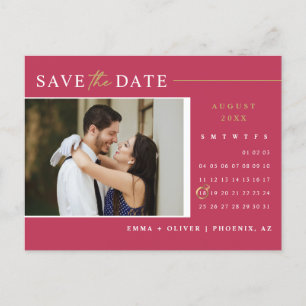Carte Postale Viva Magenta Gold Enregistrer la date Calendrier C