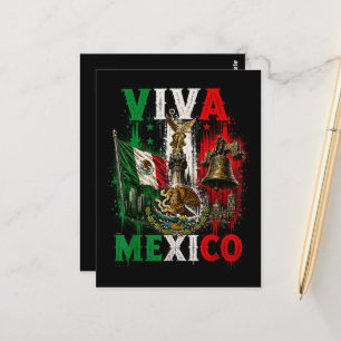 Carte Postale Viva Mexico Jour de l'indépendance du Mexique Rétr