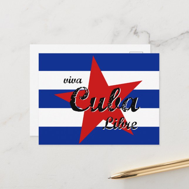 Carte Postale Vive Cuba Libre, La Havane, Fidel Castro, Che Guev (Devant/Arrière en situation)