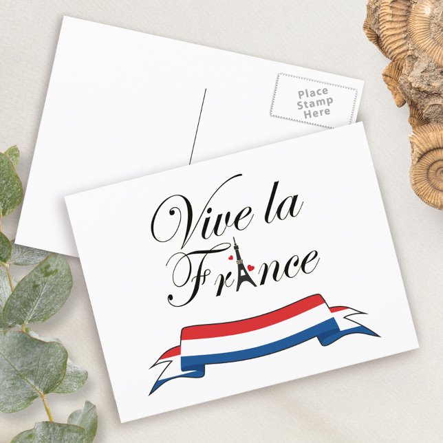 Carte Postale Vive la France Typographie (Créateur téléchargé)