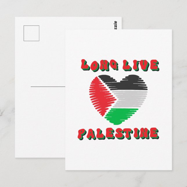 Carte Postale Vive la Palestine (Devant / Derrière)