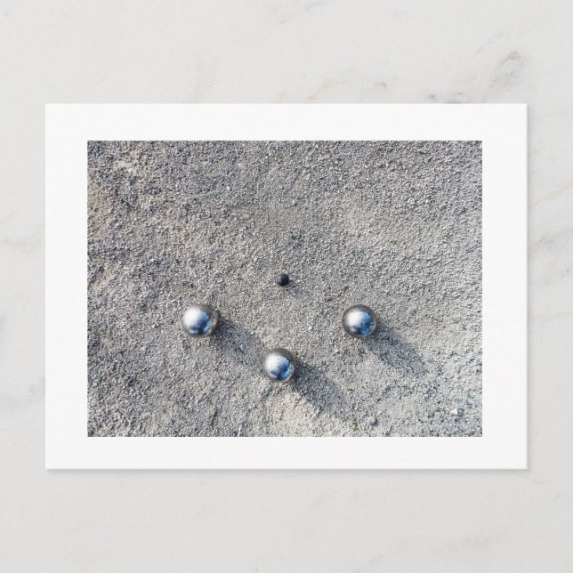 CARTE POSTALE VIVE LA PETANQUE ! LES BOULES ! (Devant)