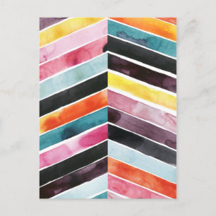 Carte Postale Vivid aquarelle Chevron I