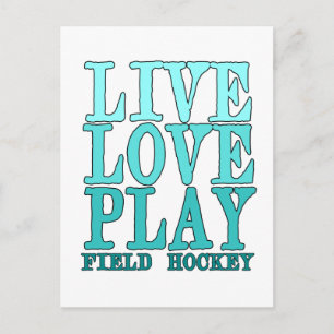 Carte Postale Vivre, Amour, Jouer - Hockey sur gazon