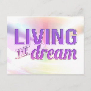 Carte Postale Vivre le rêve sur un arrière - plan rêveur