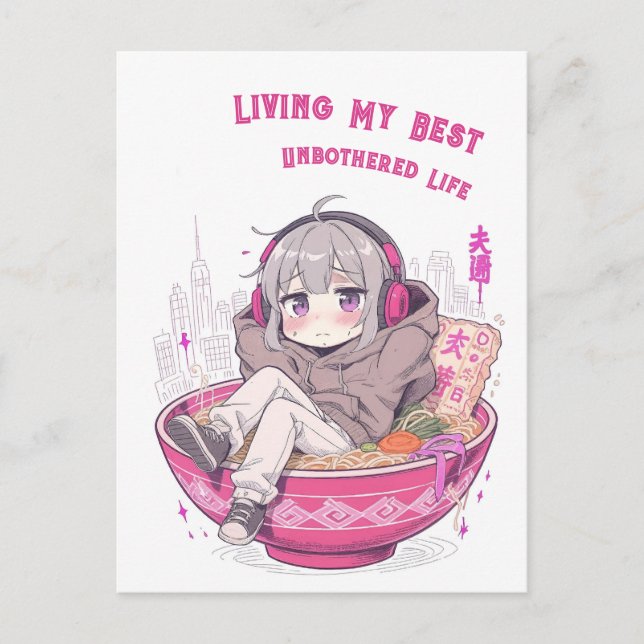 Carte Postale Vivre ma meilleure vie insouciante (Devant)