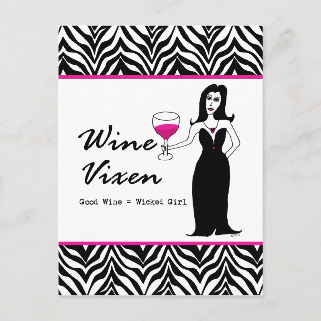 Carte Postale Vixen "Bon Vin = Fille Malade" (Devant)