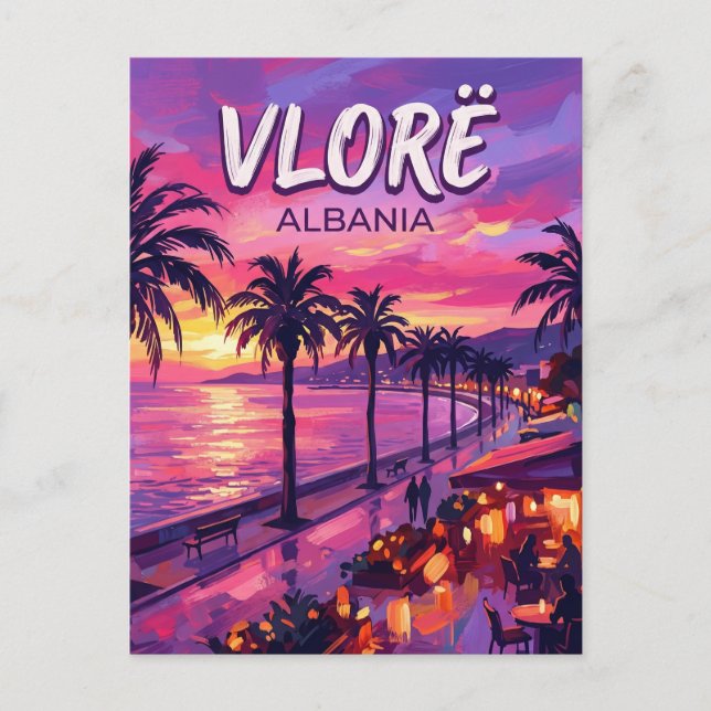 Carte Postale Vlorë Lungomare Albanie (Devant)