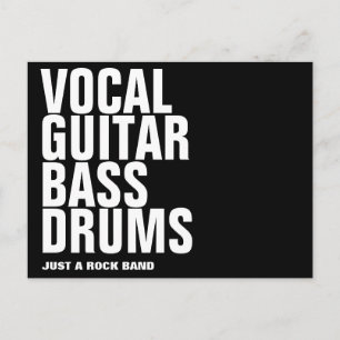 Carte Postale vocale, guitare, basse, batterie... rock