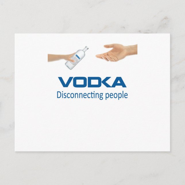 Carte Postale Vodka - Déconnecter les gens (Devant)