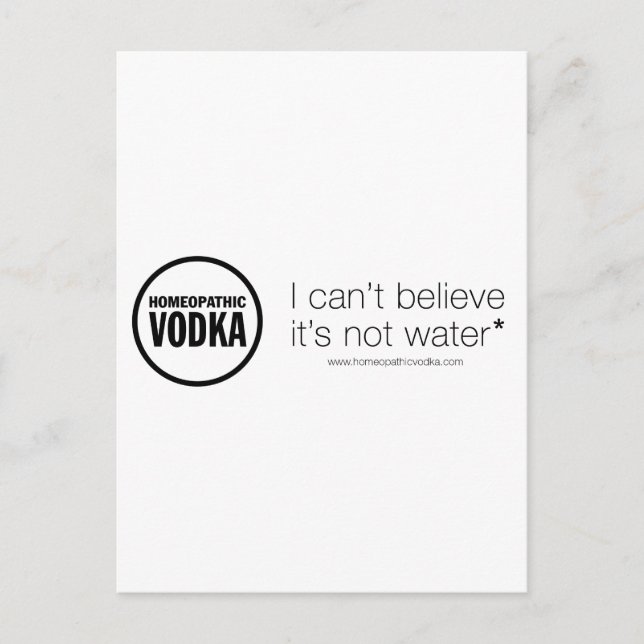 Carte Postale Vodka homéopathique - Je n'arrive pas à croire que (Devant)