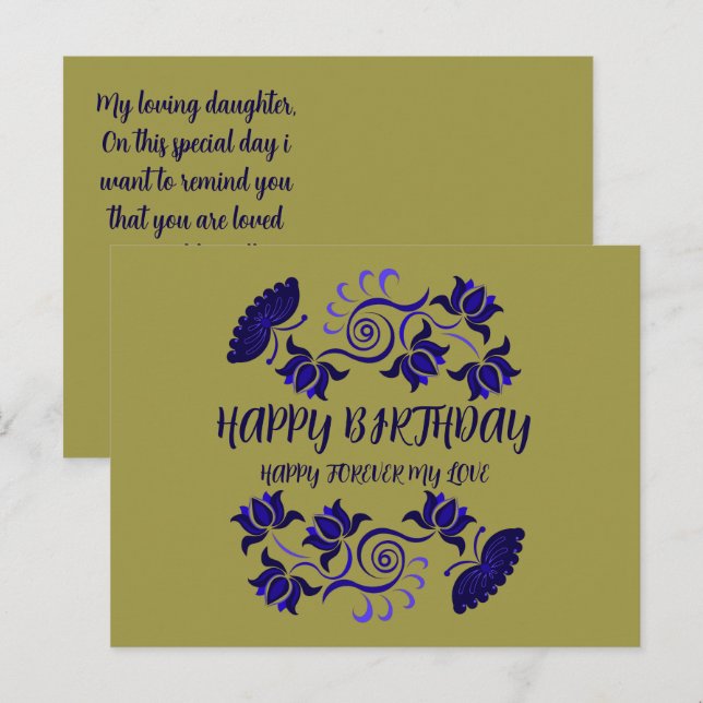 CARTE POSTALE VOEU D'ANNIVERSAIRE DE MAMAN (Devant / Derrière)