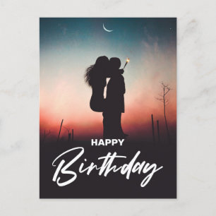 Carte Postale Vœu de joyeux anniversaire avec photo minimaliste