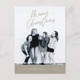 Carte Postale Vœu moderne, photo de famille joyeux Noël