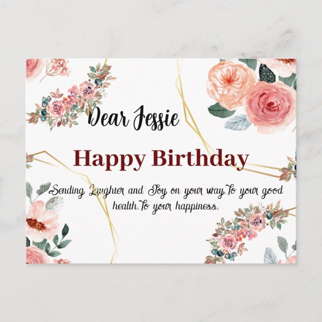 Carte postale voeux anniversaire (Devant)