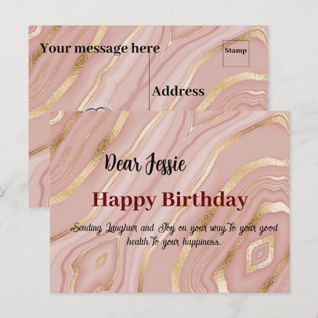 Carte postale voeux anniversaire (Devant / Derrière)