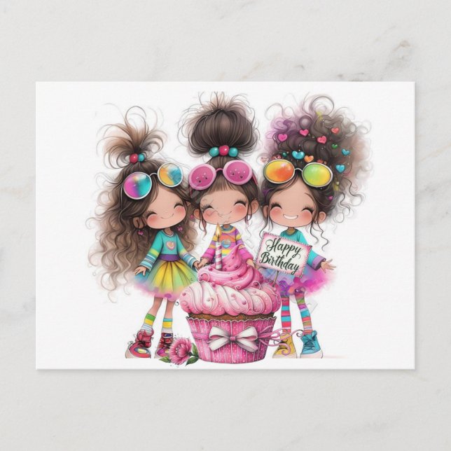 Carte Postale Vœux d'anniversaire (Devant)