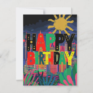 Carte Postale Vœux d'anniversaire avec un jeu de mots drôle sur 