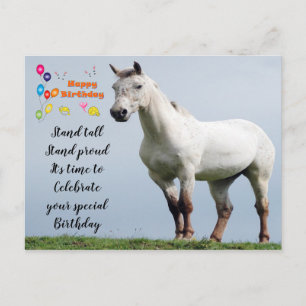 Carte Postale Voeux d'anniversaire de cheval