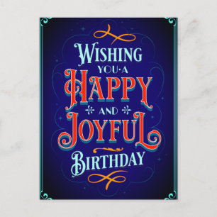 Carte Postale Vœux d'anniversaire décoratifs vintage