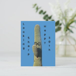 Carte Postale Vœux d'anniversaire drôles Cactus Humour