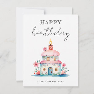 Carte Postale Vœux d'anniversaire Maison de gâteaux d'anniversai