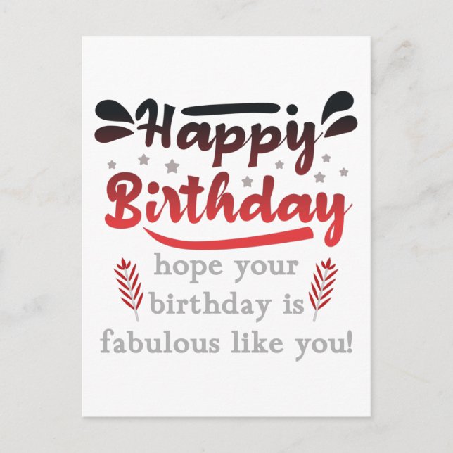 Carte Postale Vœux d'anniversaire motivants et joyeux. (Devant)