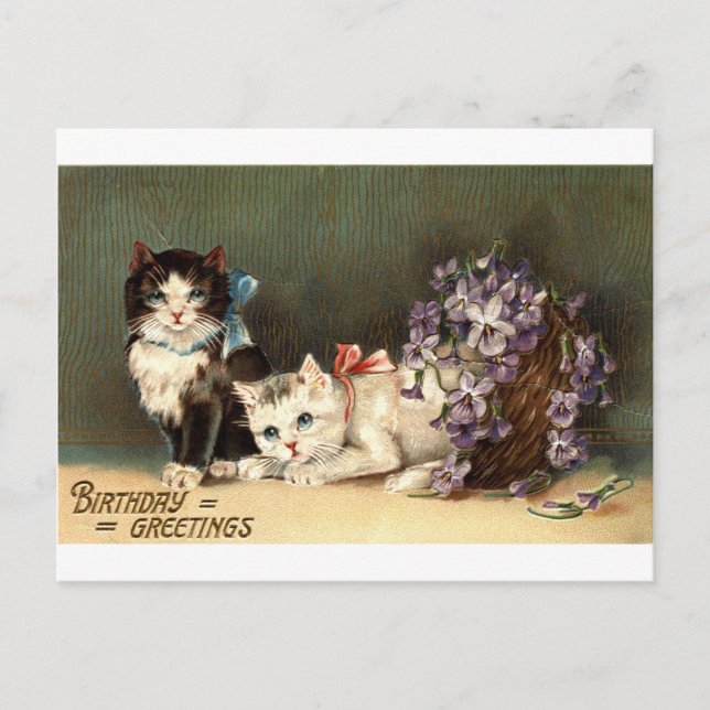 Carte Postale Voeux d'anniversaire Repro Vintage 1910 (Devant)