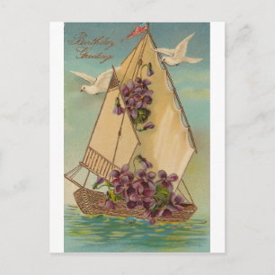 Carte Postale Vœux d'anniversaire vintage