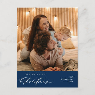 Carte Postale Vœux de bonheur Joyeux Noël Photo de famille