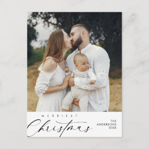 Carte Postale Vœux de bonheur Joyeux Noël Photo de famille