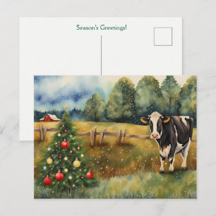 Carte Postale Vœux de fêtes de fin d'année Ferme de campagne