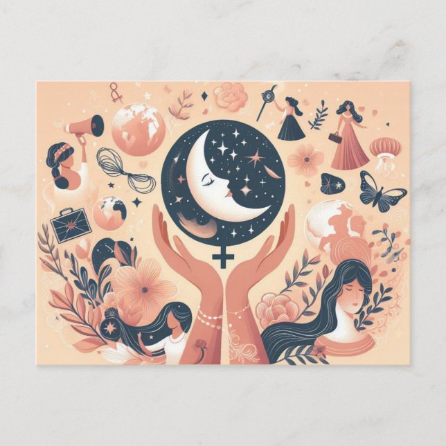 Carte Postale Voeux de la Journée internationale de la femme (Devant)