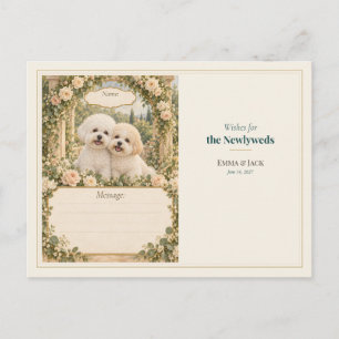 Carte Postale Vœux de livre d'or de mariage Bichon Frise