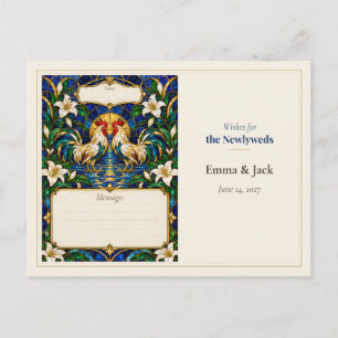 Carte Postale Vœux de livre d'or de mariage Coq