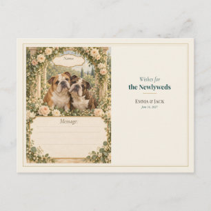 Carte Postale Vœux de livre d'or de mariage de Bouledogue Anglai