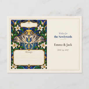 Carte Postale Vœux de livre d'or de mariage Loup