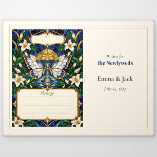 Carte Postale Vœux de livre d'or de mariage Papillon