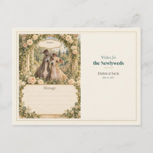 Carte Postale Vœux de livre d'or de mariage pour Lévrier Italien