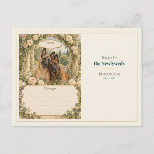 Carte Postale Vœux de livre d'or de mariage pour Malinois Belge