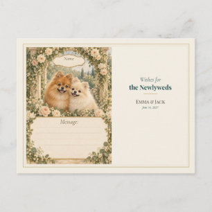 Carte Postale Vœux de livre d'or de mariage pour Spitz Nain
