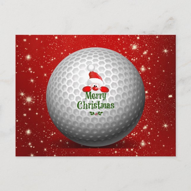 Carte Postale Vœux de Noël au golfeur (Devant)